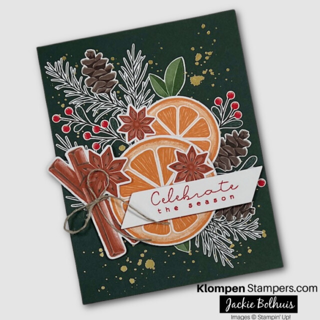 Handmade christmas card make with the stampin' up! card kit cozy & bright.