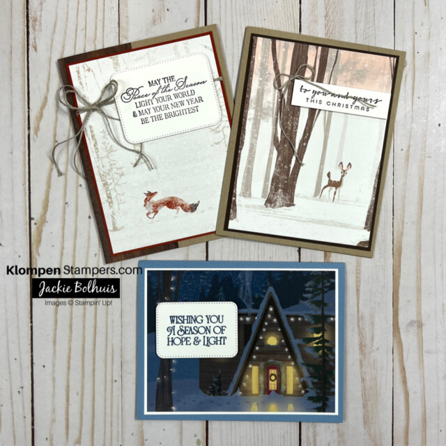 3 handmade Christmas cards