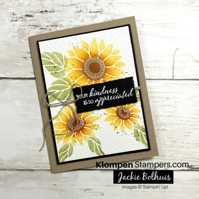 handmade greeting card made using stencils and blending brushes from Stampin' Up!