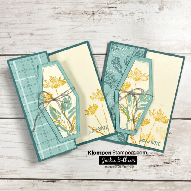 easy fun fold card made using the Stampin' Up! Inked & Tiled stamp set