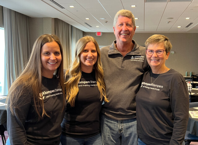 Pictured from left to right is Jesi, Jami, Dave, and Jackie of Klompen Stampers.