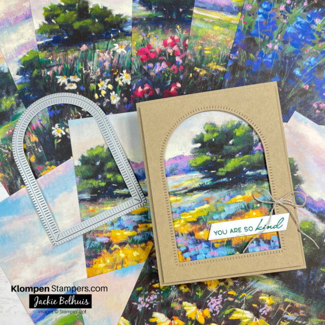Up close image of the paper designs in the new online exclusives product meandering meadow designer series paper