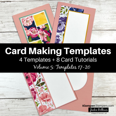 The four card making templates from volume 5 of the card making templates class. These are undecorated cards.