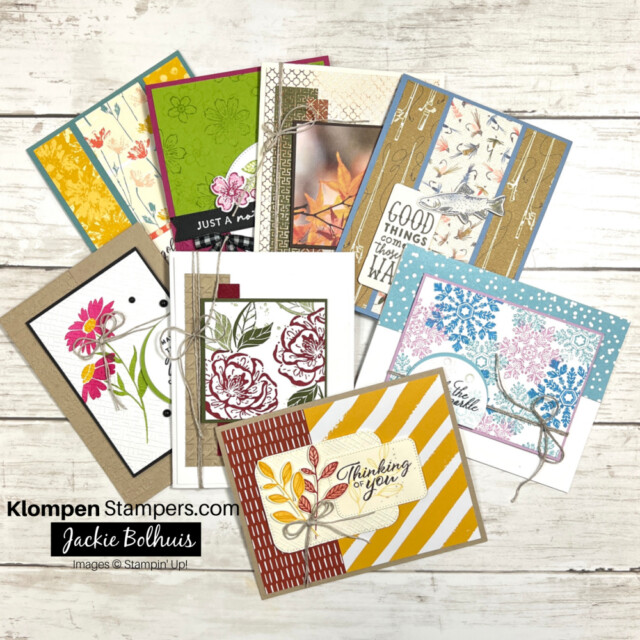 A pile of 8 completely different handmade greeting cards for all occasions.