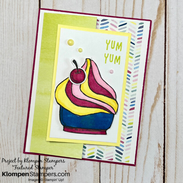 A unique fun fold card designed with a colorful ice cream cone.