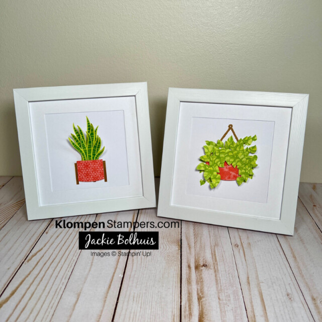 Two of the plants made from the Happy Houseplant home decor craft kit.