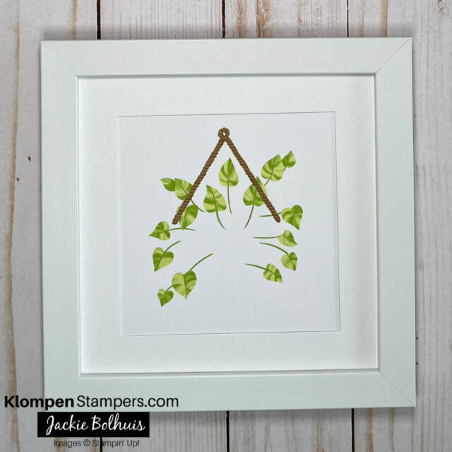 Step three to making the happy houseplants paper craft kit - add the designed image.