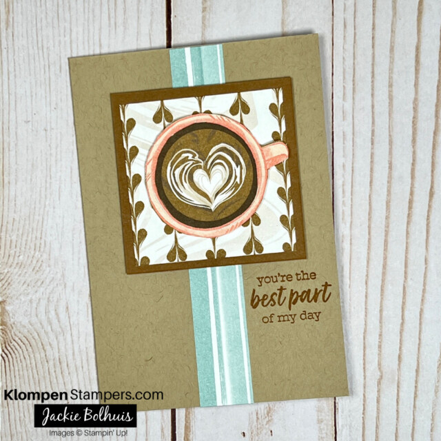 handmade notecard designed with a coffee cup.