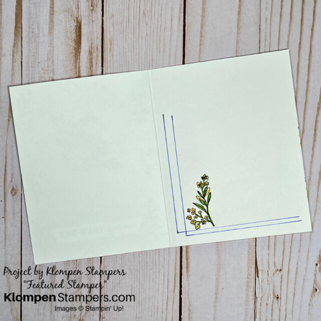 The inside of the simple floral design card for any occasion.