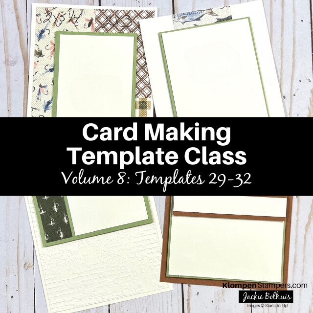 The four creative card templates made in the Card Making Template Class Volume 8, Templates 29-32.
