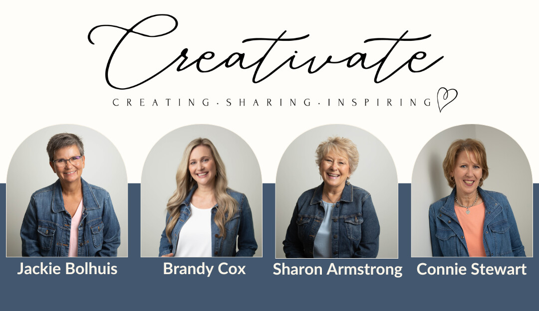Headshots of the four Creativate online stamping retreat team members.
