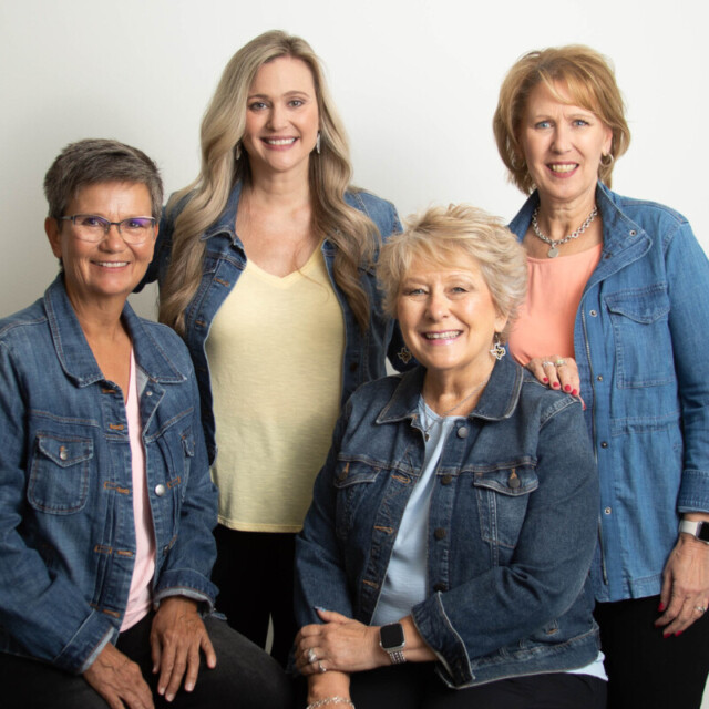Jackie, Brandy, Sharon, and Connie: The four Creativate team members that host a quarterly online stamping retreat.