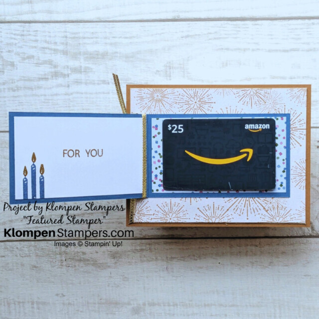 The inside of the celebration gift card holder.