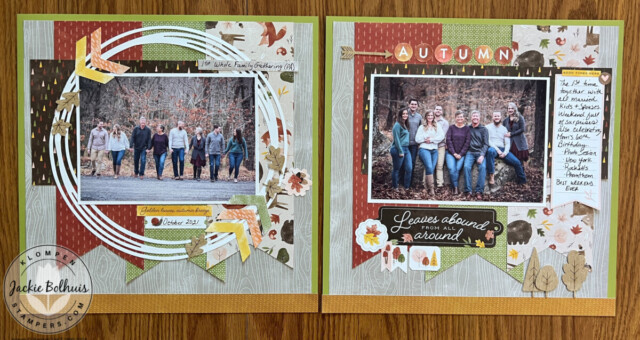 A two page memory keeping layout that was designed using the Stampin' Up! Autumn to Remember scrapbooking kit. 