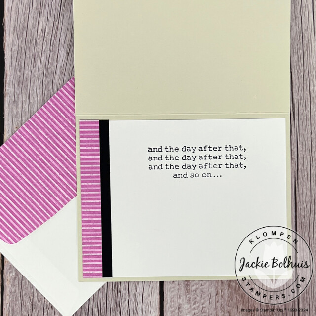 Coordinating inside of card and envelope for card idea #4.