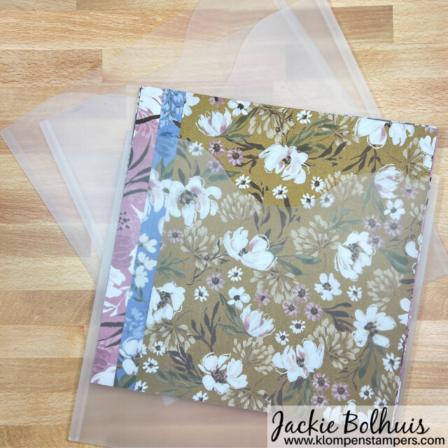 Craft room storage and organization recommendation: paper sleeves for 12 x 12 designer series paper.