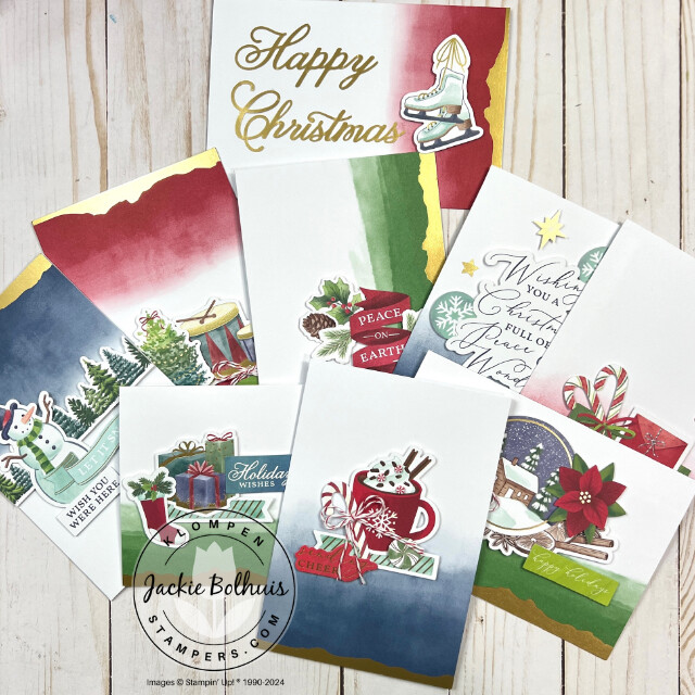Nine handmade Christmas card ideas to make using the Stampin' Up! holiday Mix & Match products from the Fall 2024 Mini Catalog.