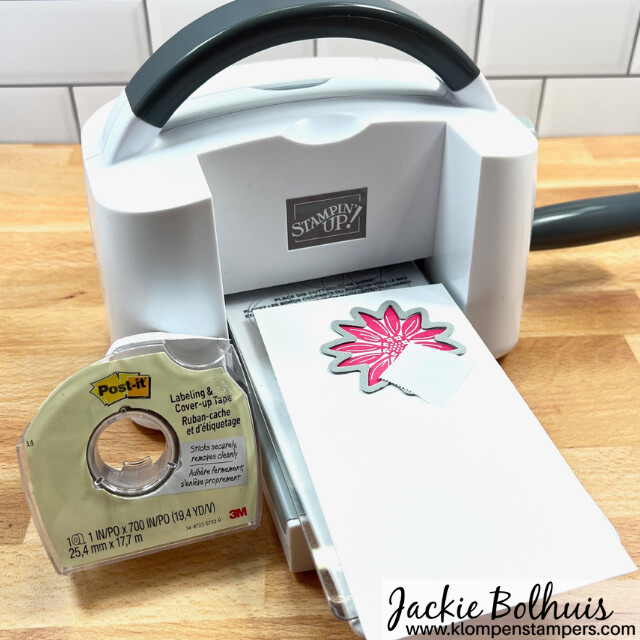 A crafting essentials recommendation:  post-it tape to hold dies in place.