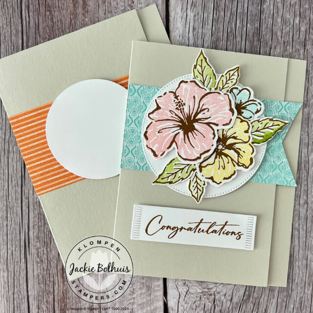 Handmade card ideas designed from using templates, created with the Stampin' Up! Happy Hibiscus Bundle.