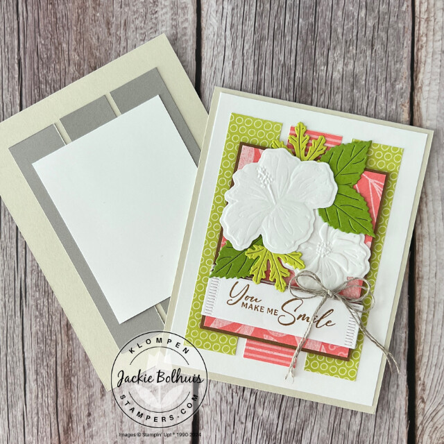 Handmade card ideas designed from using templates, created with the Stampin' Up! Happy Hibiscus Bundle.
