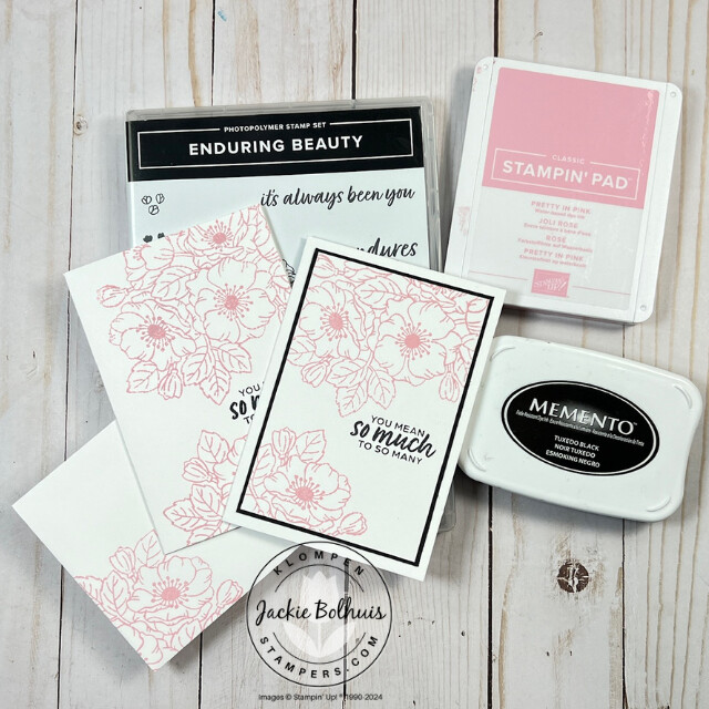 A beginner card maker project to create simple cards with minimal supplies using the Stampin' Up! stamp set Enduring Beauty.