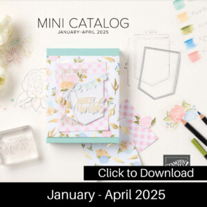 Cover of the Stampin' Up! Spring Mini Catalog January to April 2025.