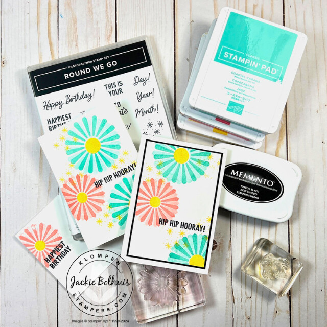 A start with a SIP beginner card making project to create simple cards, designed with the Stampin' up! stamp set Round We Go.