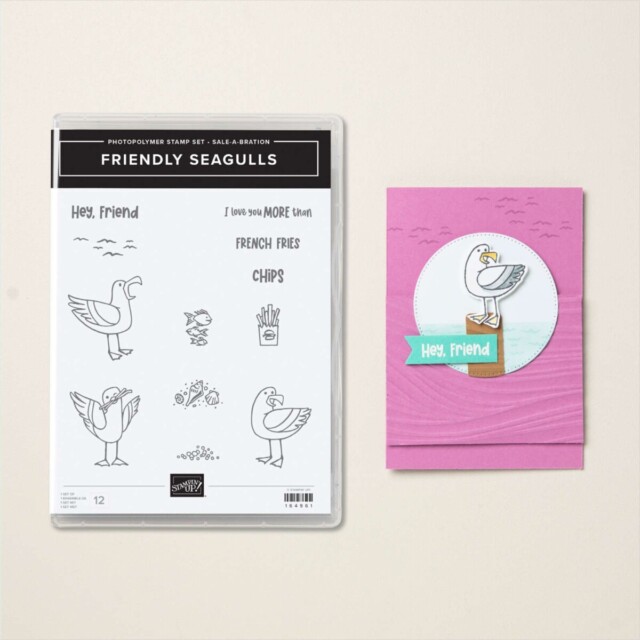 The Stampin' Up! sale-a-bration stamp set Friendly Seagulls.