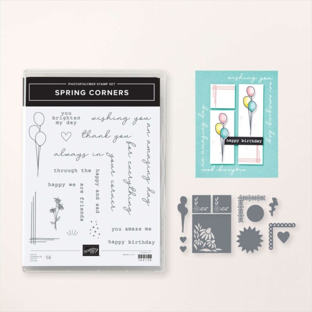 Stampin' Up! Online Exclusive products from the Spring Corners Bundle.