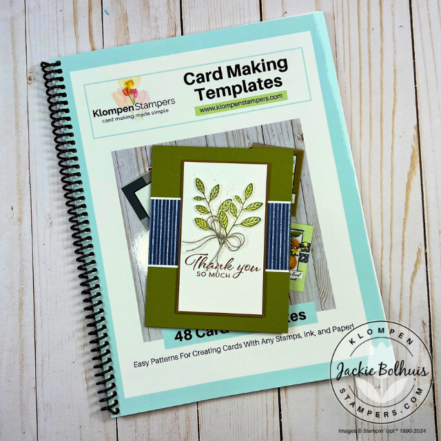 Handmade card lying on top of the Card Making Templates resource for finding card ideas.