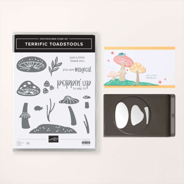 The products in the Terrific Toadstools Bundle in the new Stampin' Up! Spring mini Catalog.