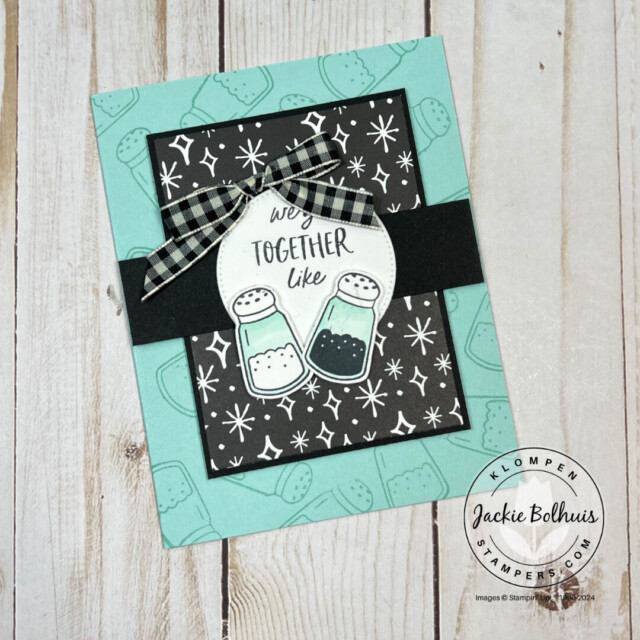 A handmade card designed from the Stampin' Up! online exclusive stamp set Perfect Pairs.