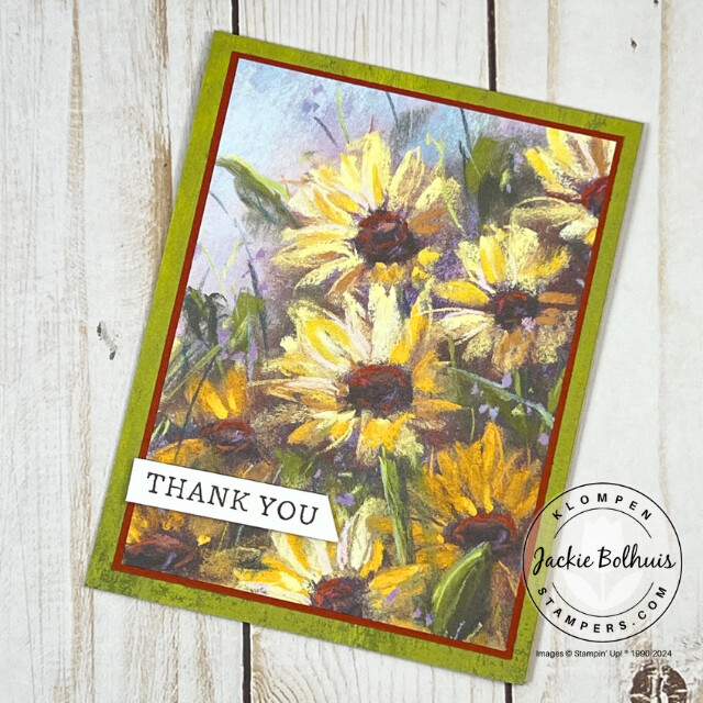 Handmade card for a Design with DSP project taught in Card Making 201, Class 1: Design with DSP. Thank you card is designed with the Splendid Autumn Designer Series Paper.