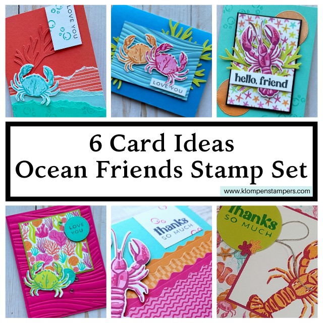 Promotional graphic to create cards using the templates from Volume 5 of Creativity Made Simple using the Ocean Friends stamp set bundle.