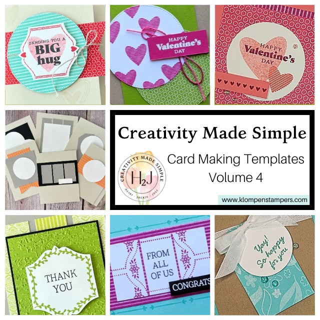 6 card templates from the Creativity Made Simple card template making class volume 4.
