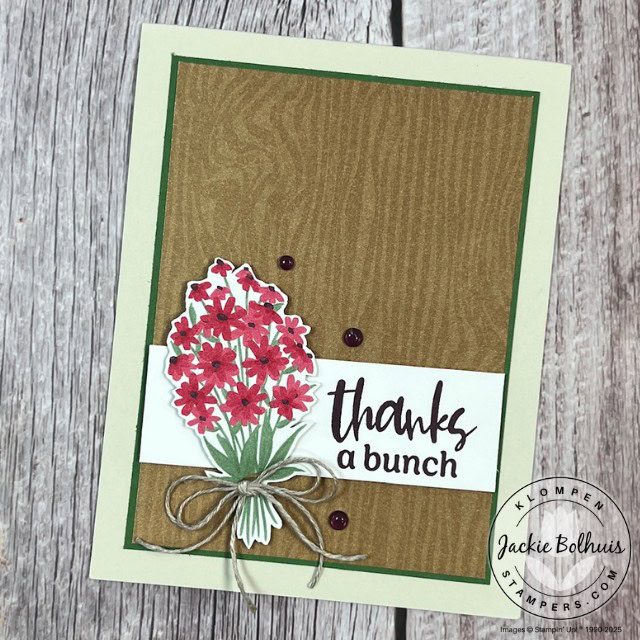Thank you card with a fussy cut bouquet of flowers for a focal image.