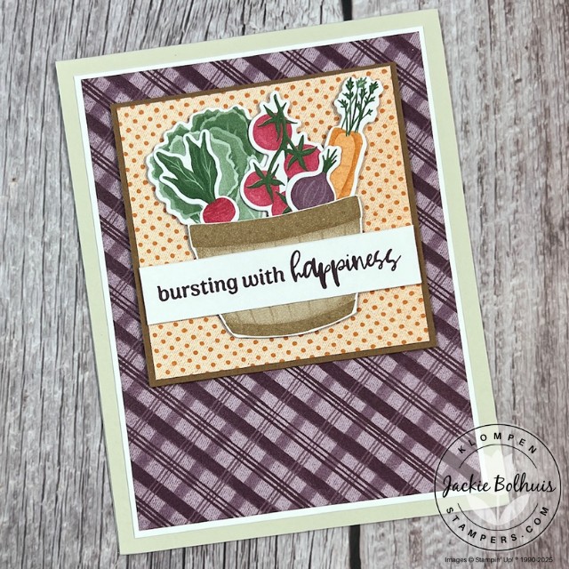 An any occasion card with a large basket of veggies for a focal image.