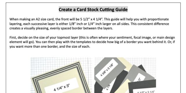 A snapshot of a card making resources guide for cardstock cutting.