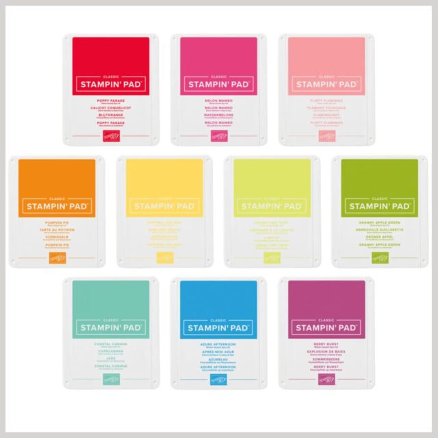 The Stampin' Up! Brights Collection ink pads.