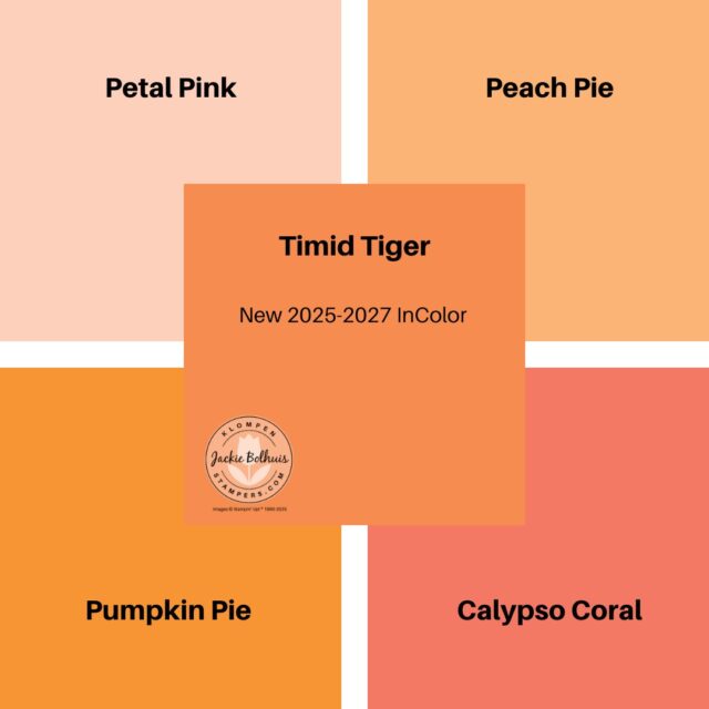 A color comparison for the new 2025 - 2027 In Color Timid Tiger.