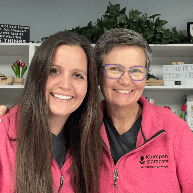 Jackie and Jesi of Klompen Stampers and the Card Making 101 series that teaches everything a paper crafter needs to know about the basics of card making.