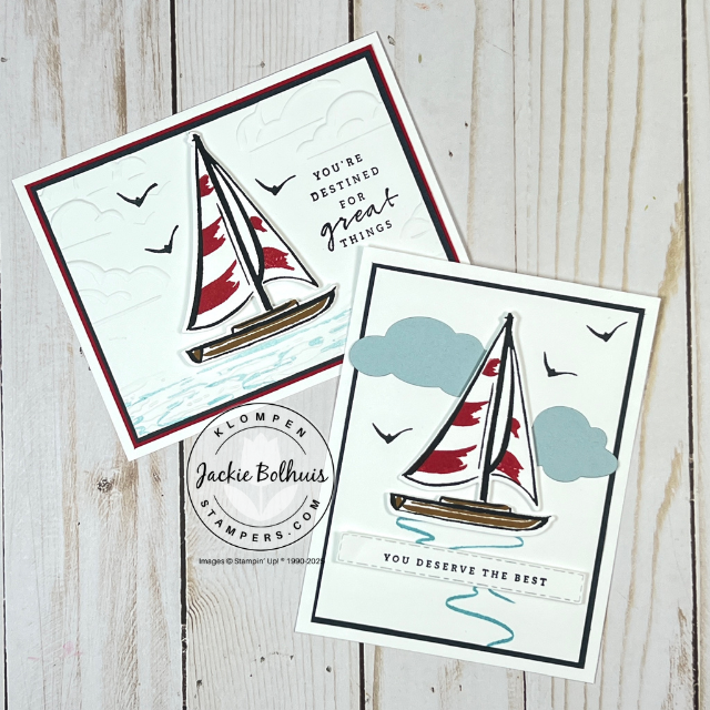 Fun fold card created with Stampin’ Up! Sunrise Sailing stamp set, showcasing nautical stamped images and a dimensional folding design perfect for summer or coastal-themed cards.