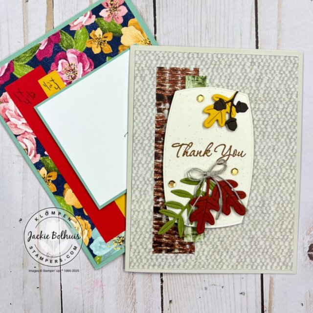Step-by-step process photo showing card layers being assembled following a template design