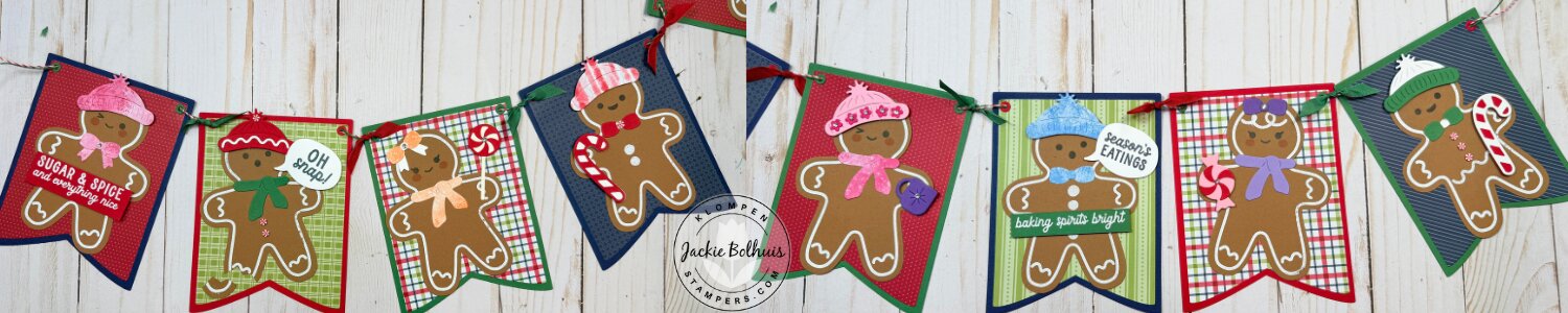 Handmade paper banner created with the Party Banners Dies and bright patterned paper.