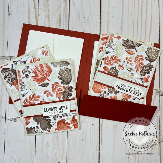 Close-up of handmade cards using the More Messages stamp set and coordinating dies, perfect for any occasion.