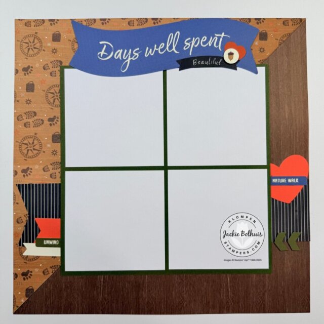 Simple scrapbook pages created with the Weekend Adventures Kit, great for scrapbooking for beginners and quick memory keeping.