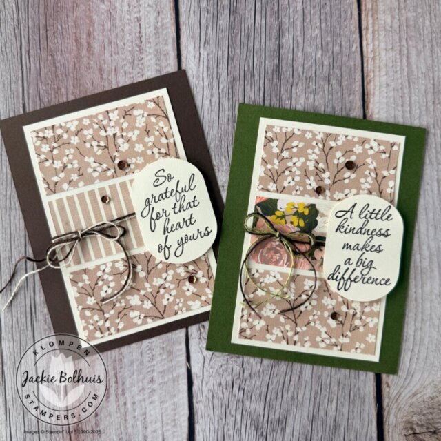 Two finished handmade cards designed with beginner-friendly card making layouts and simple layers