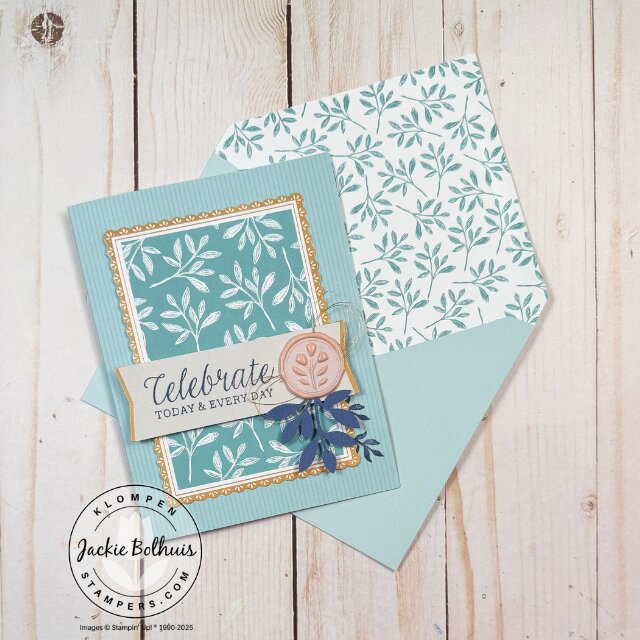 Third completed card design from the Everyday Beauty card making kit with coordinating colors