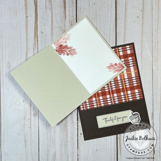 Alternate fall stamp set used on the same fun fold pocket card layout from Creativate Retreat