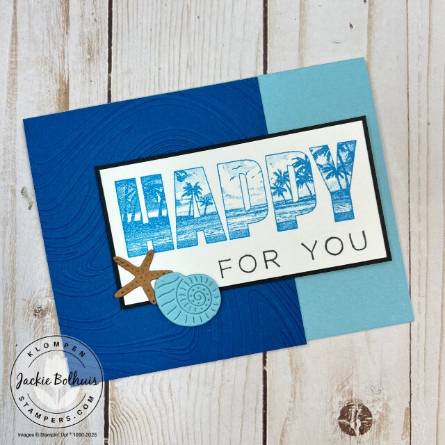 Single finished SIP card using stamps, ink, and paper with a balanced template-based design